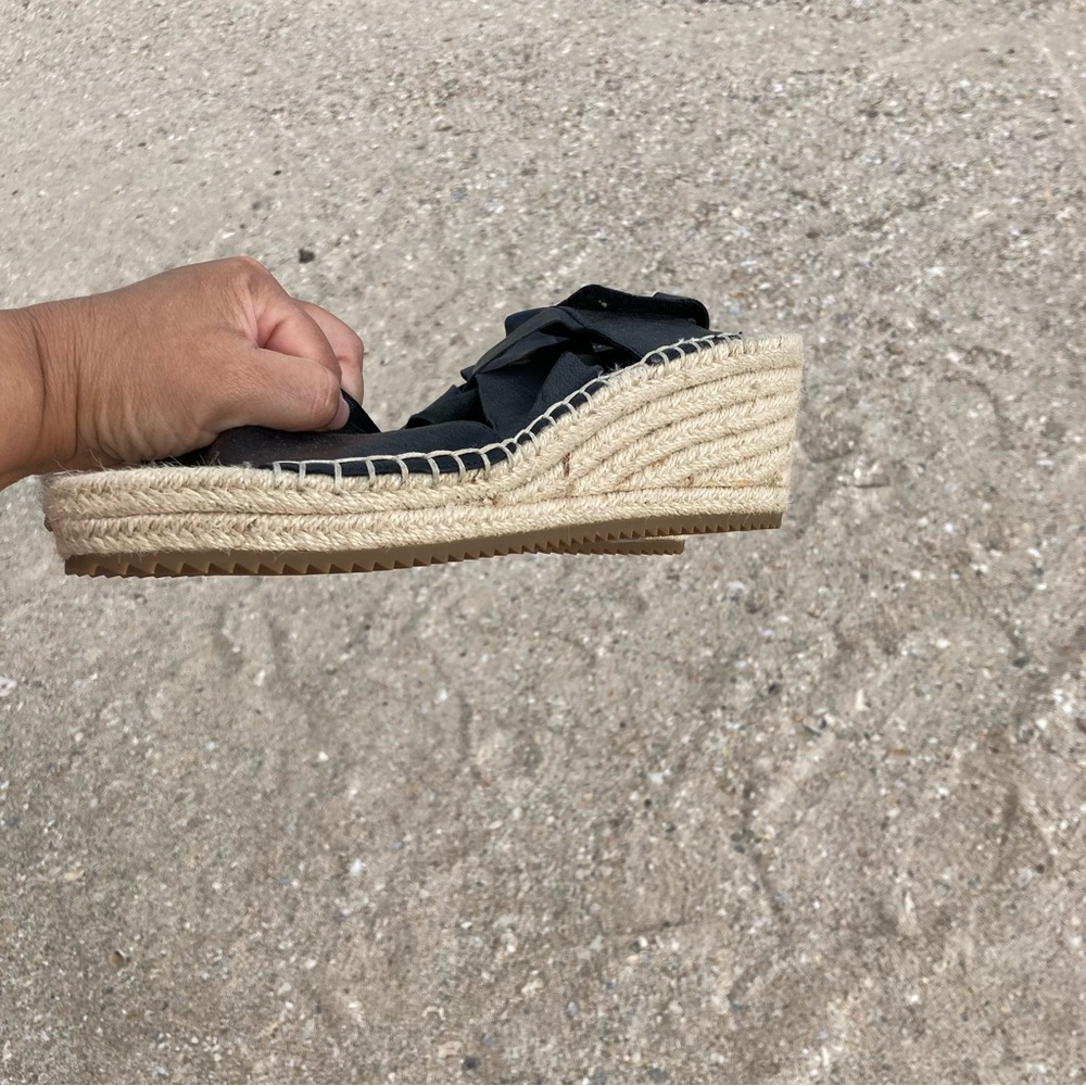 Eileen Fisher Willow Tumbled Leather Wedge Espadrille - Picture 6 of 8
